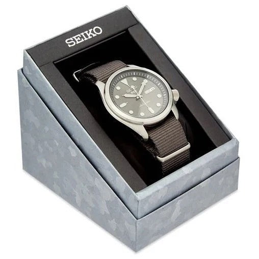 Seiko 5 Sports Automatic Grey Dial Grey Nylon Strap Watch for Men - SRPE61K1 - Image 3